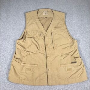 Royal Robbins Vest Men's L Fishing Hunting Field Utility Mesh Lined Snap VTG